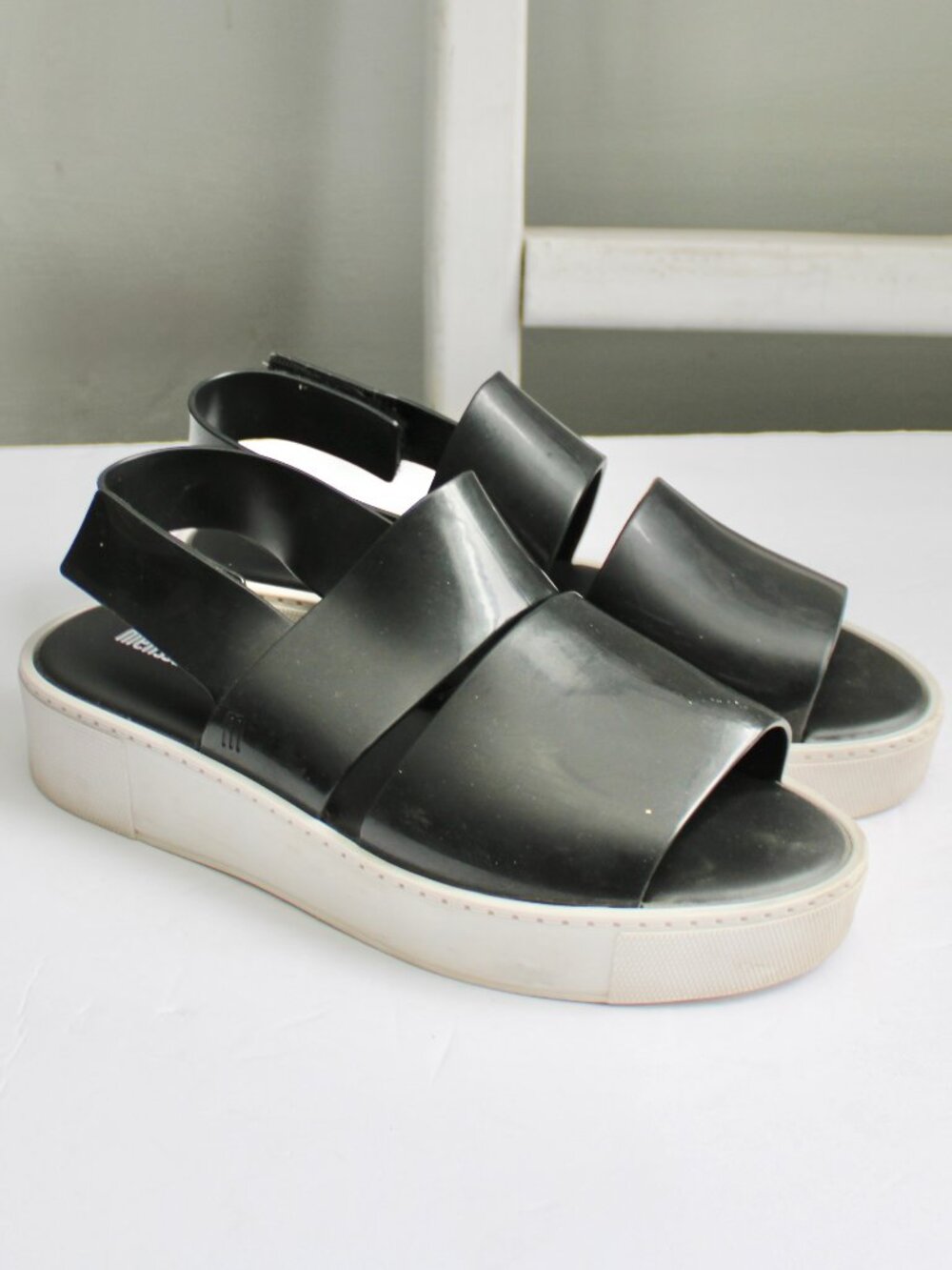 Melissa Women's Soho Platform Chunky Jelly Rubber Slingback Sandals Size 9
